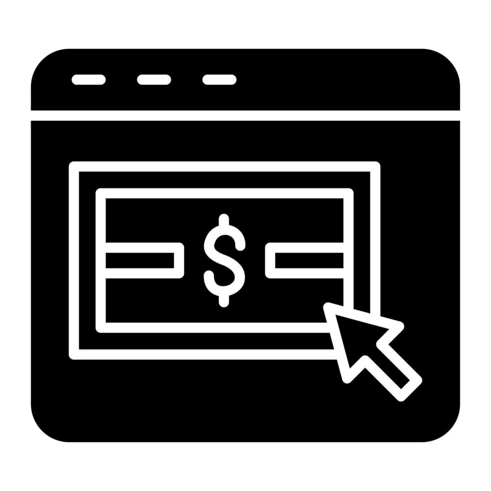 Pay Per Click Glyph Icon vector