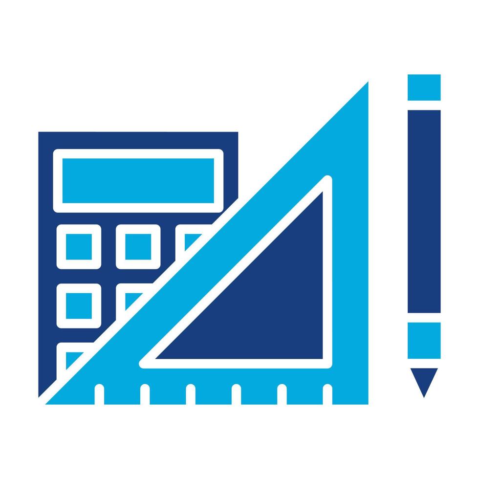 Mathematics Tools Glyph Two Color Icon vector