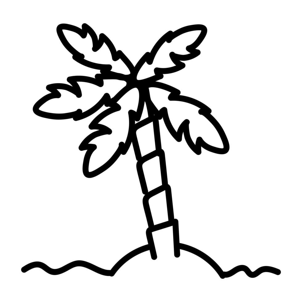 A palm tree doodle icon download vector
