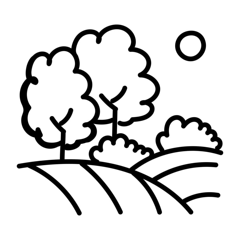 Trendy doodle icon of meadows vector