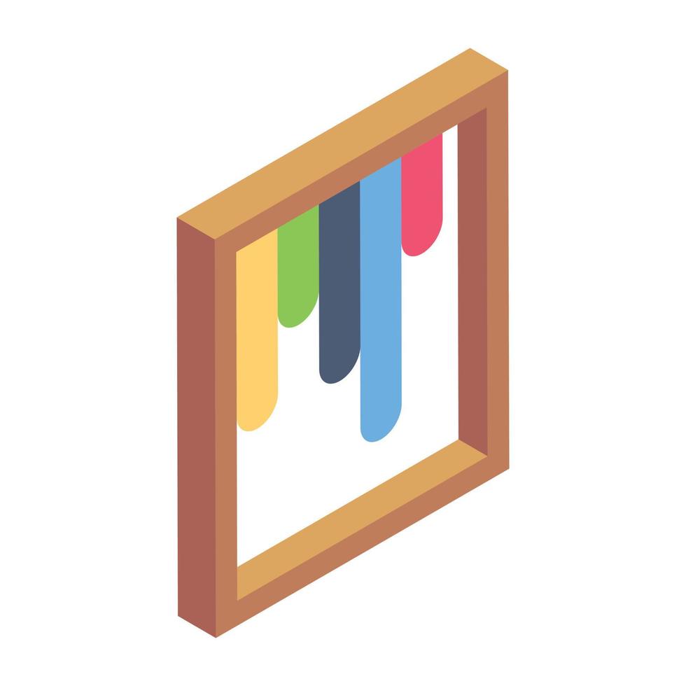 Trendy isometric icon of art gallery vector