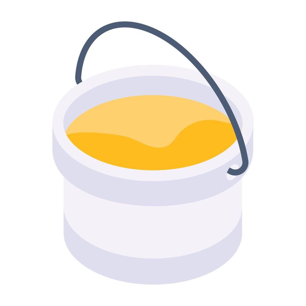 Paint bucket isometric icon is ready for web and apps vector