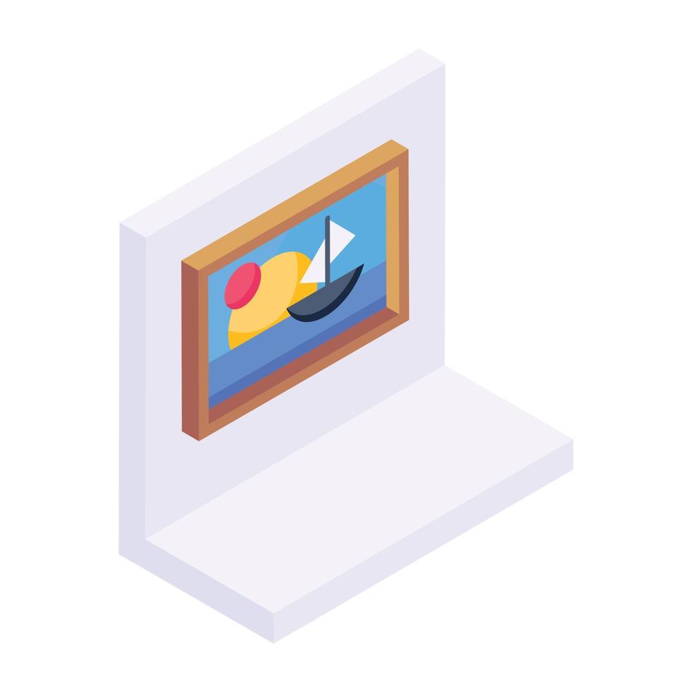 Trendy isometric icon of art gallery vector