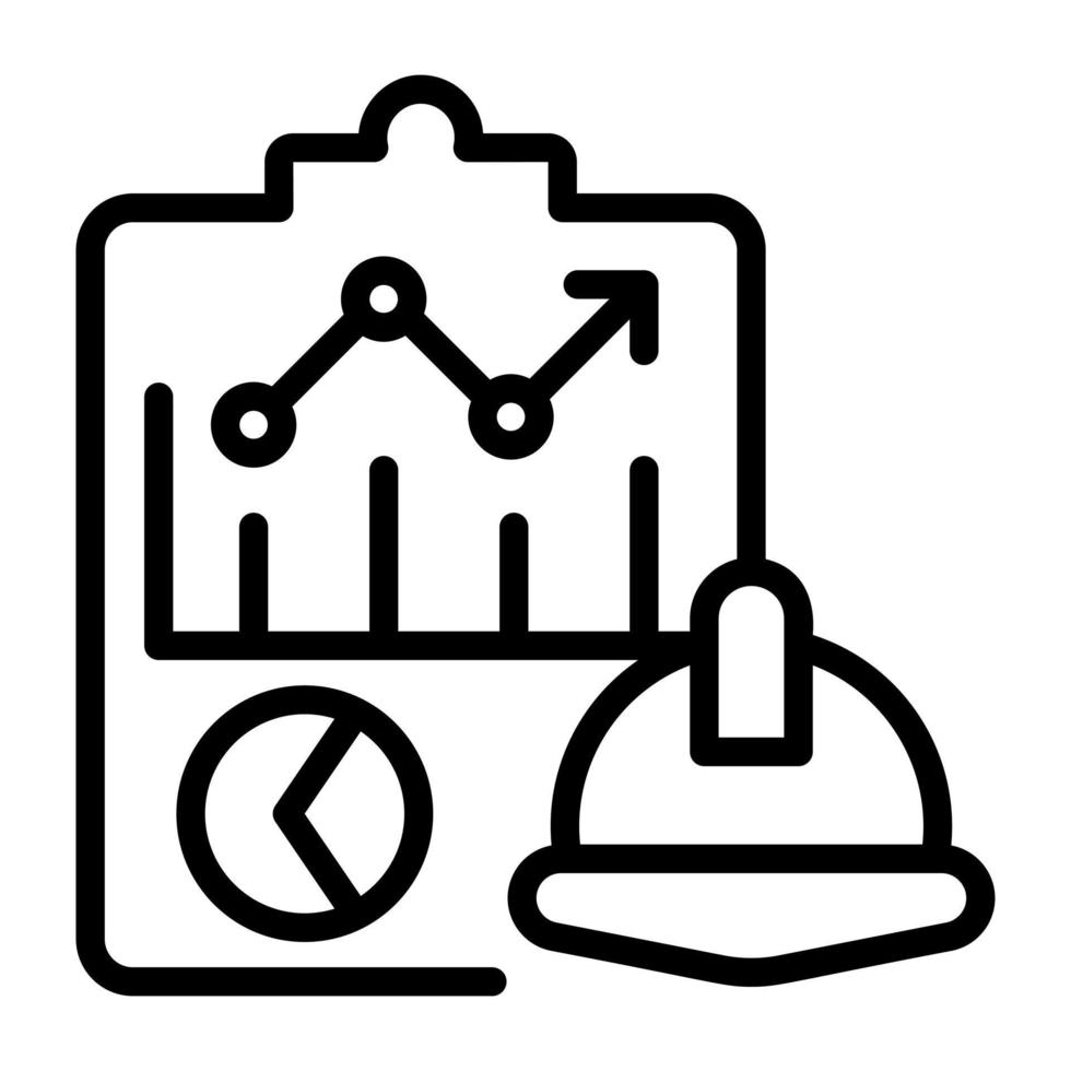 A well-designed line icon of an analytical report vector