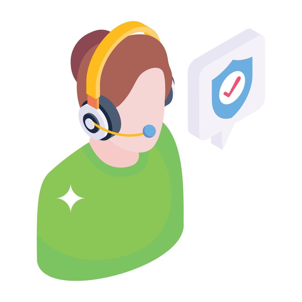 An isometric icon of insurance support vector
