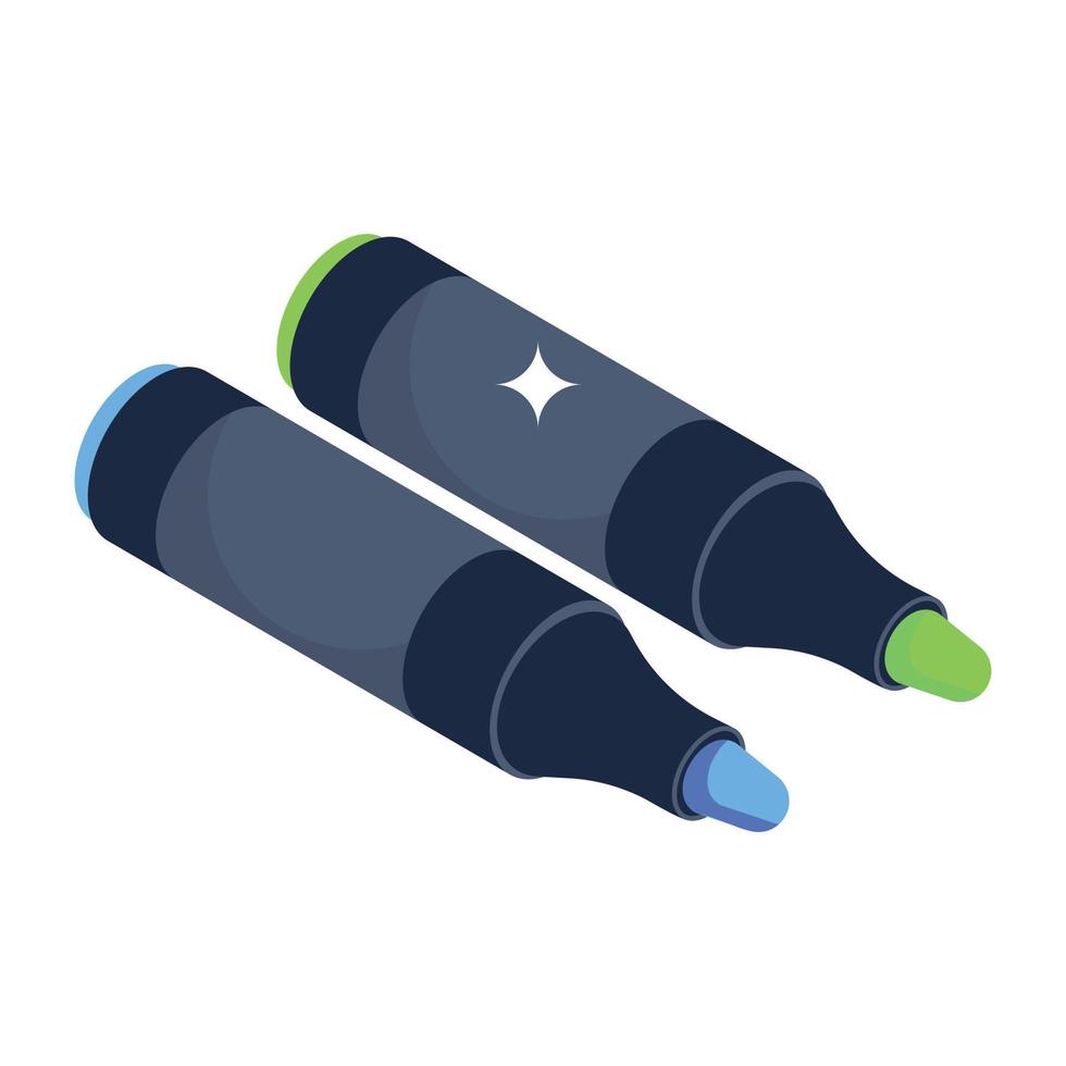 A handy isometric icon of art pencils vector