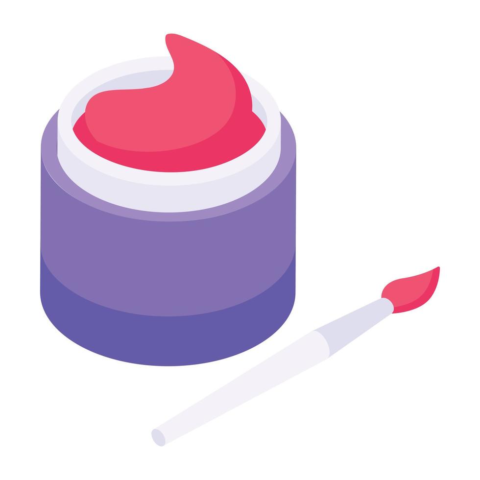 Isometric icon design of palette brushes vector