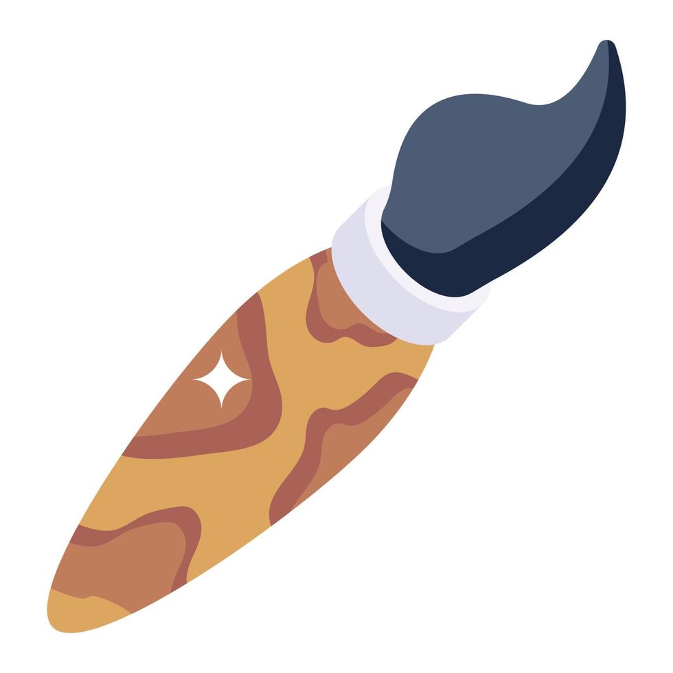 Isometric icon design of palette brushes vector