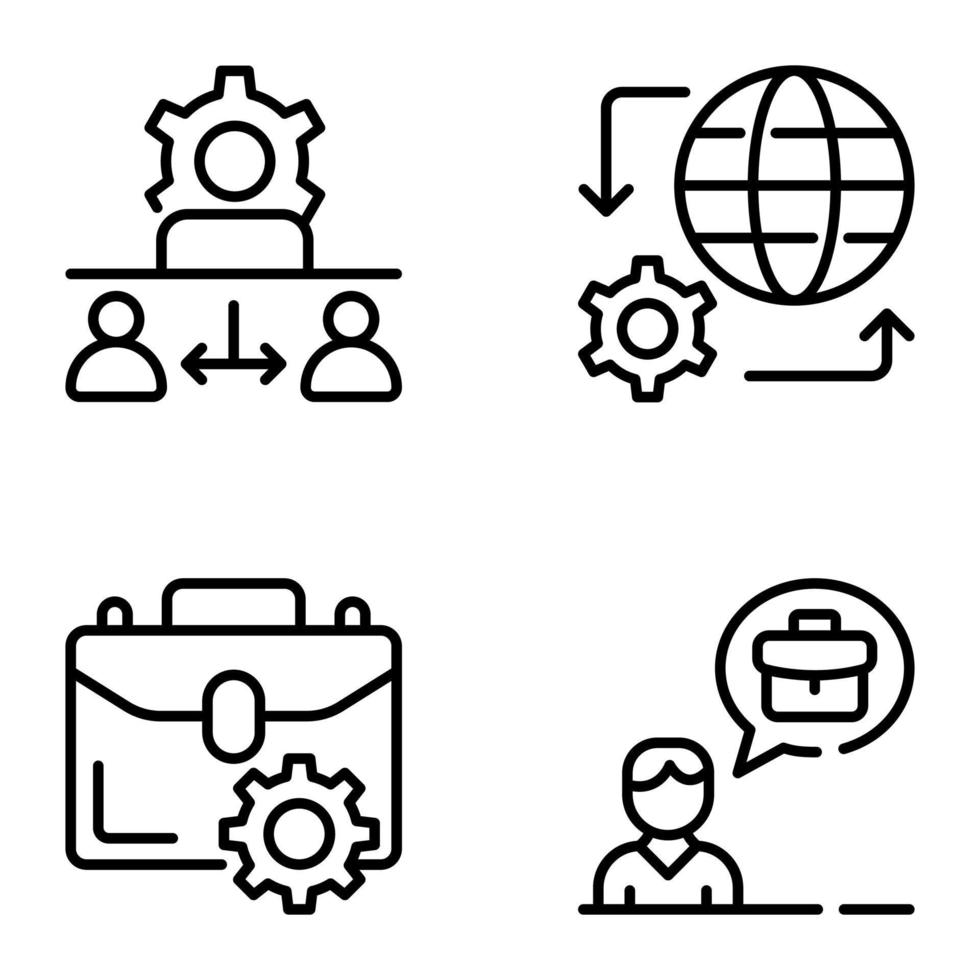 Set of Business Development Linear Icons vector