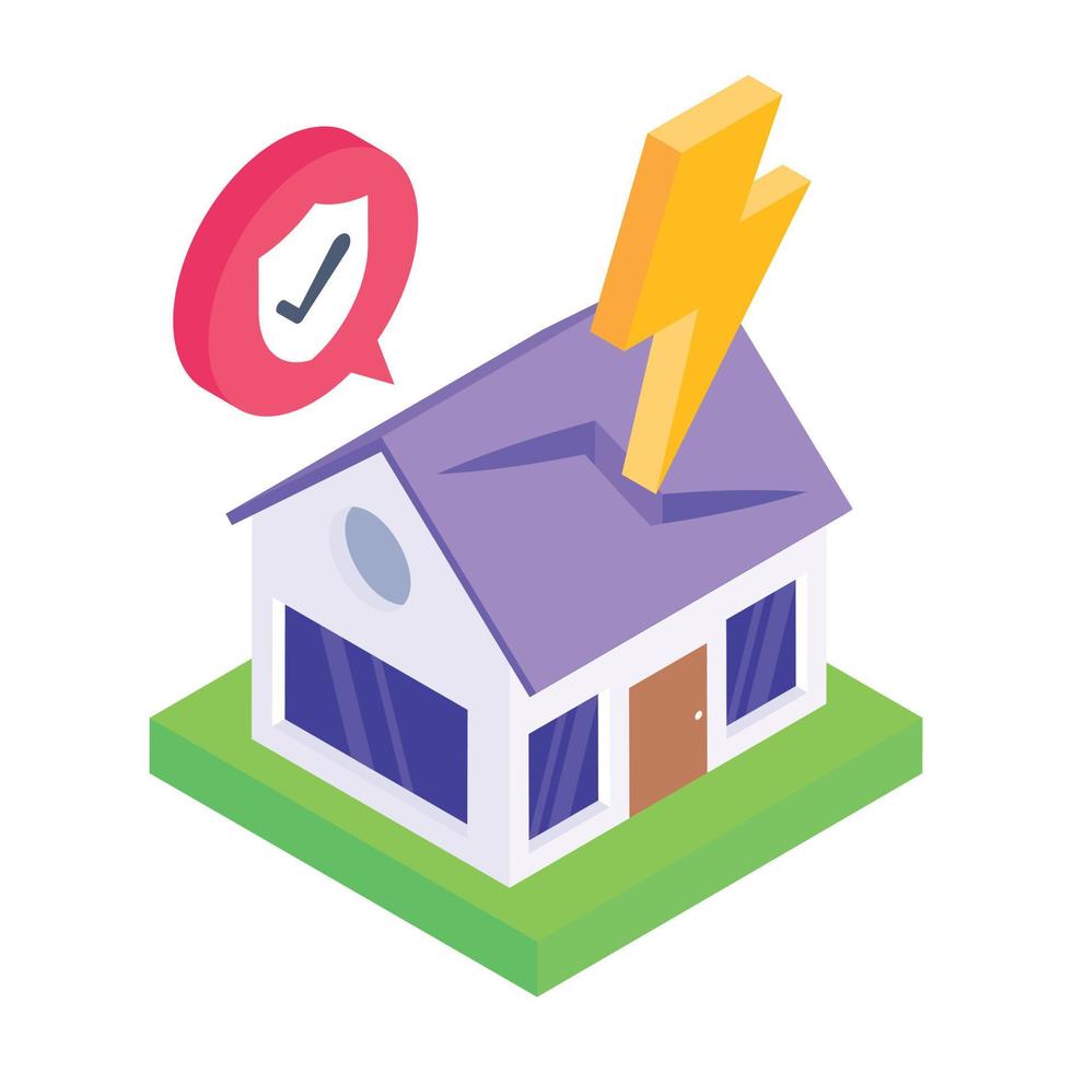 Disaster insurance icon in 3d style vector