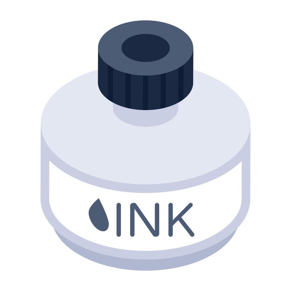 A customizable isometric icon of ink vector