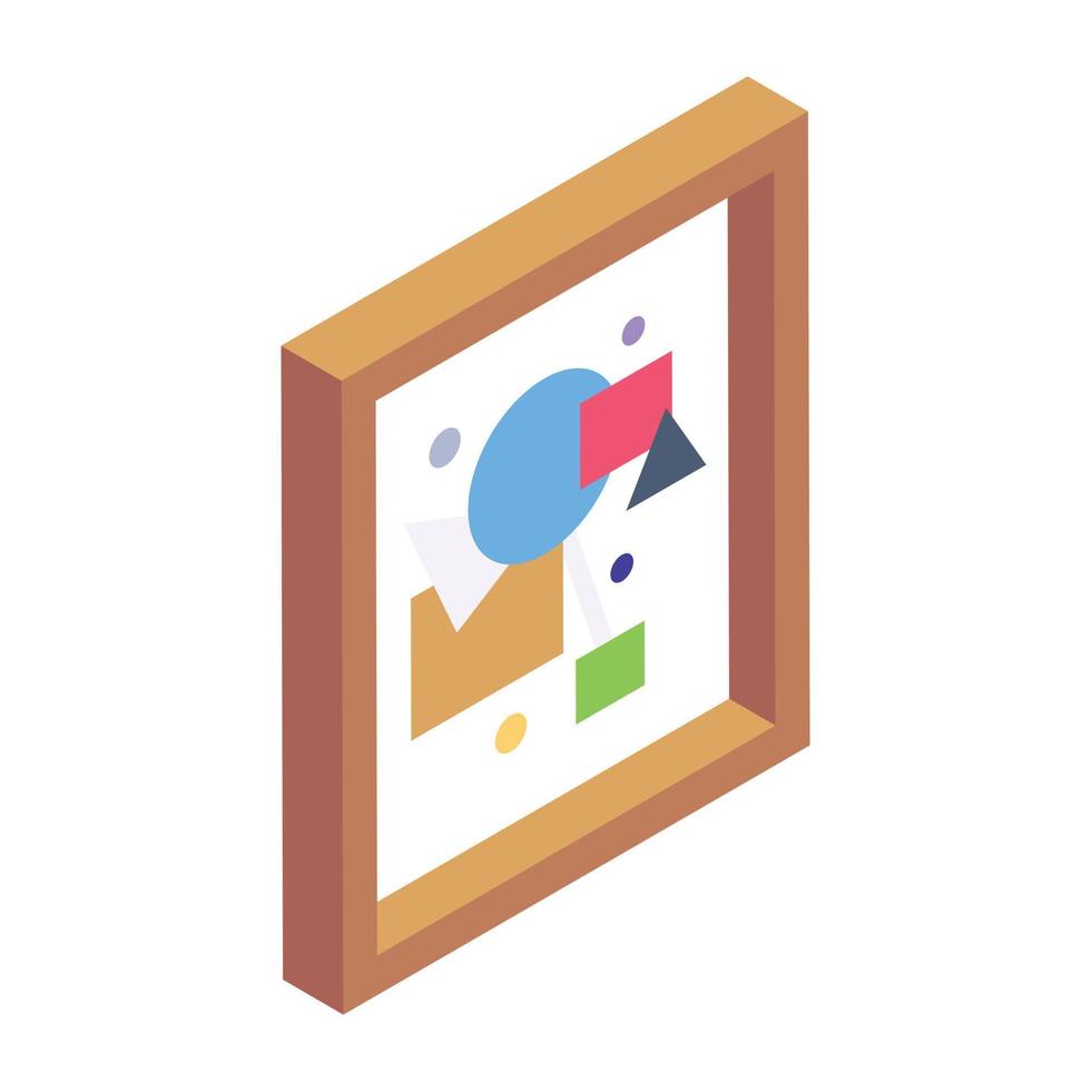 A colorful isometric icon of canvas vector