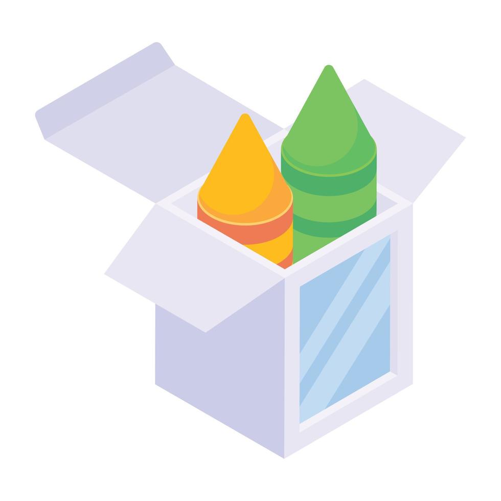 A well-designed isometric icon of paint bottle vector