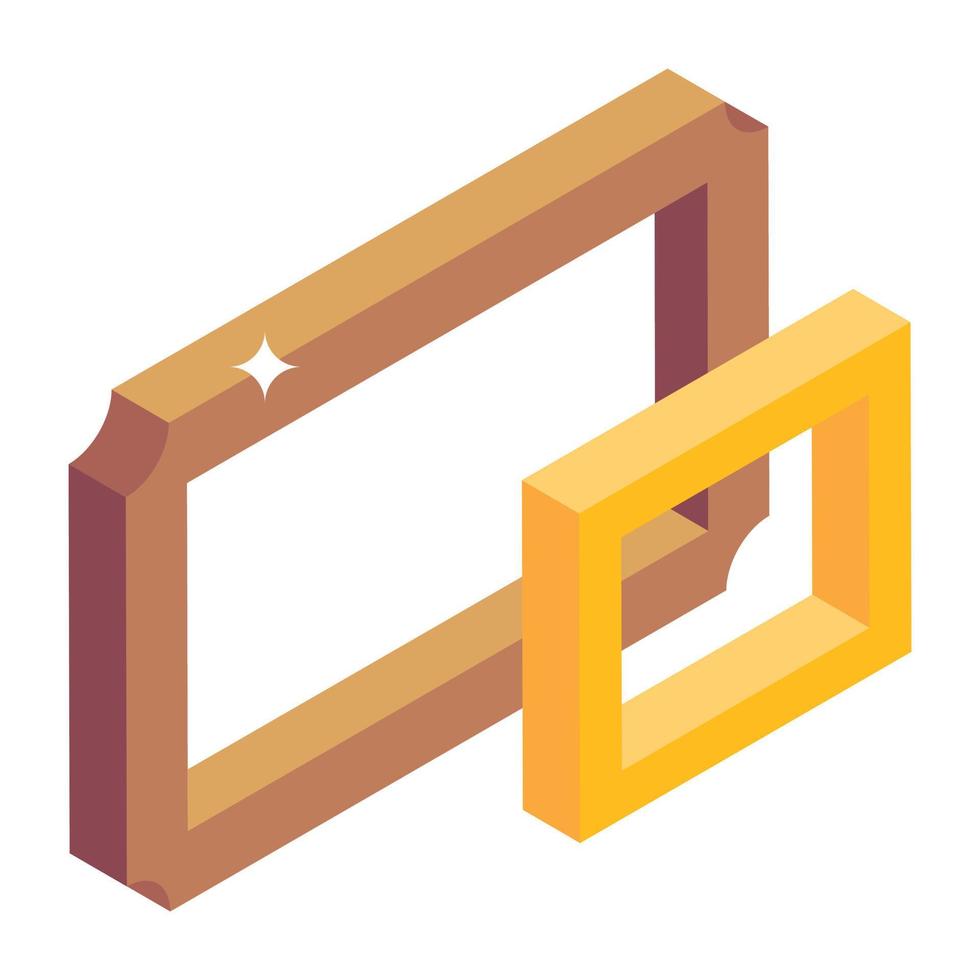 Easy to use isometric icon of photo frame vector