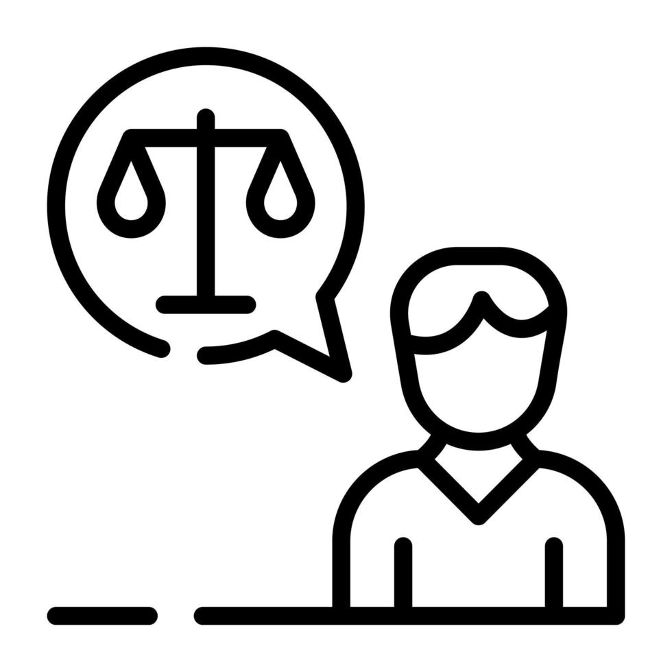 icono lineal moderno de asesor legal vector