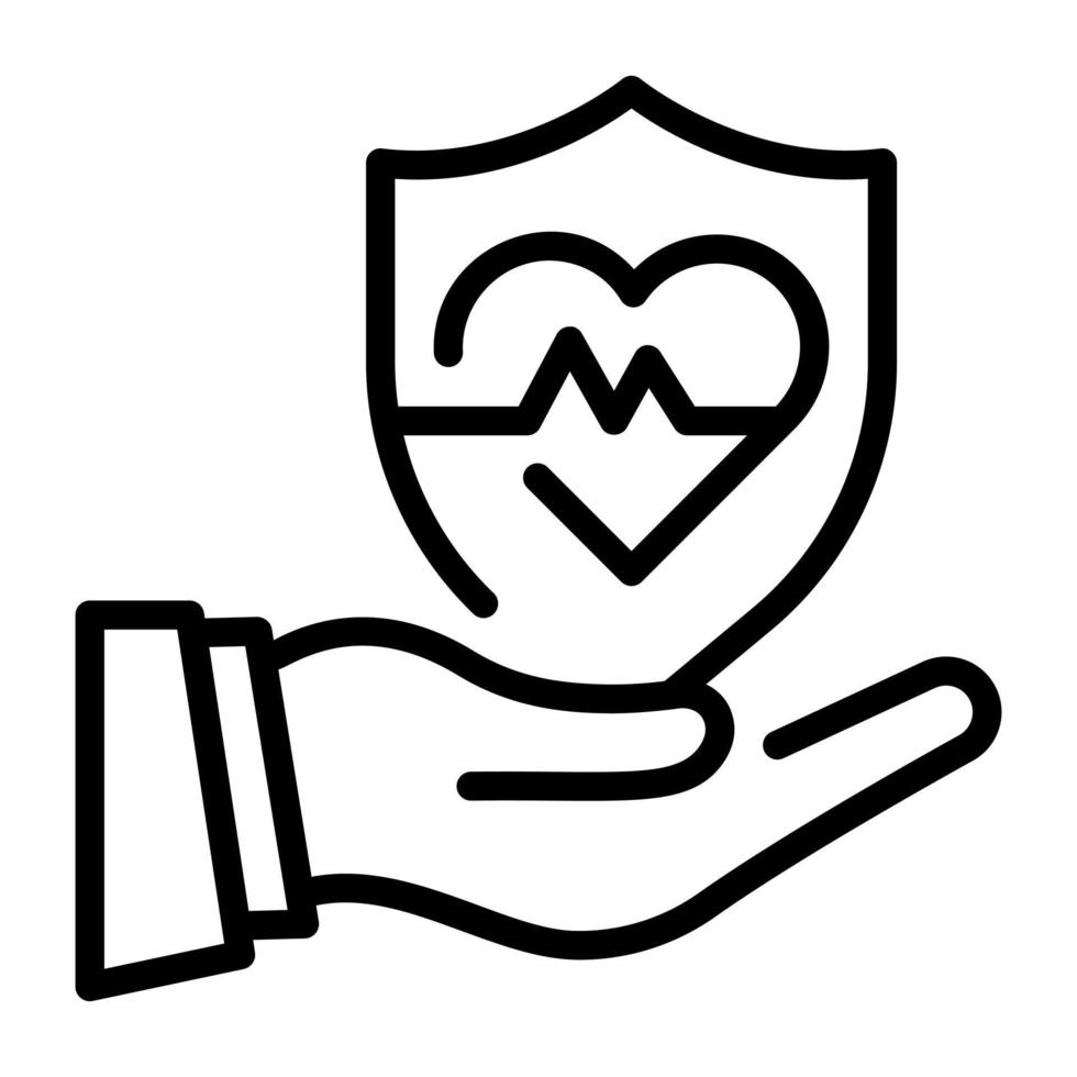 A customizable line icon of life insurance vector