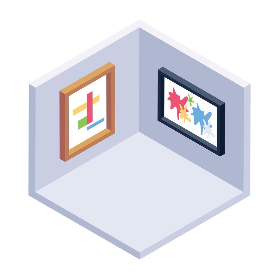 Trendy isometric icon of art gallery vector