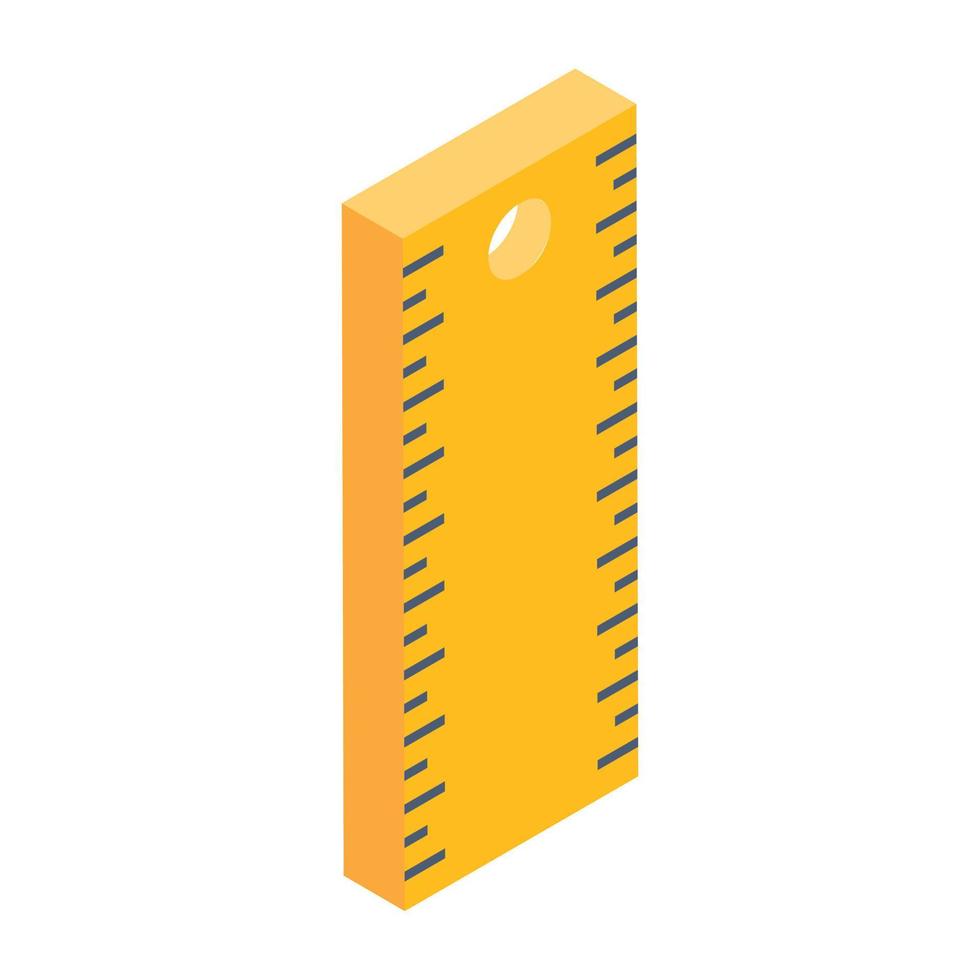 Measurement tool, isometric icon of scale vector