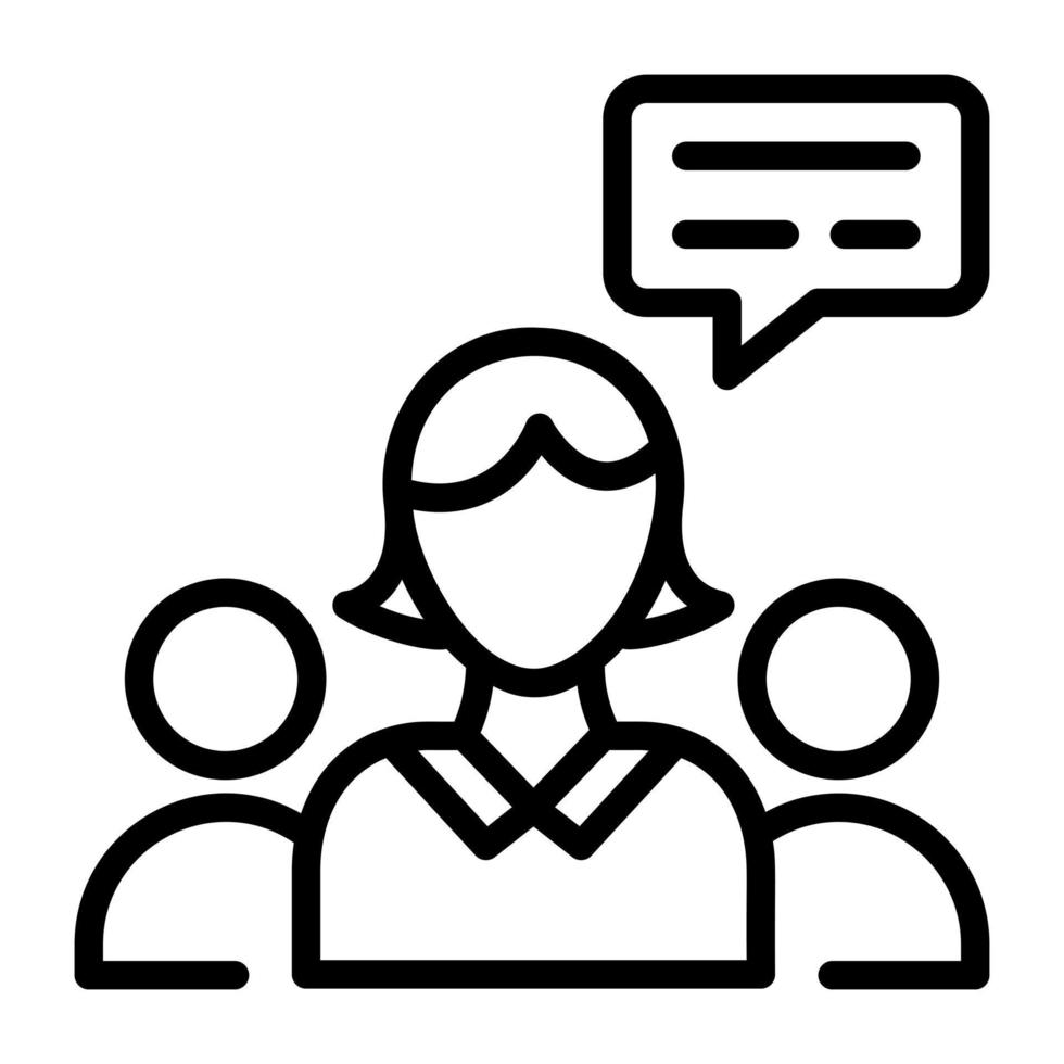 Check out premium line icon of meeting vector