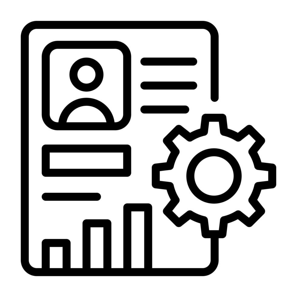 echa un vistazo al icono lineal de la gestión de cv vector