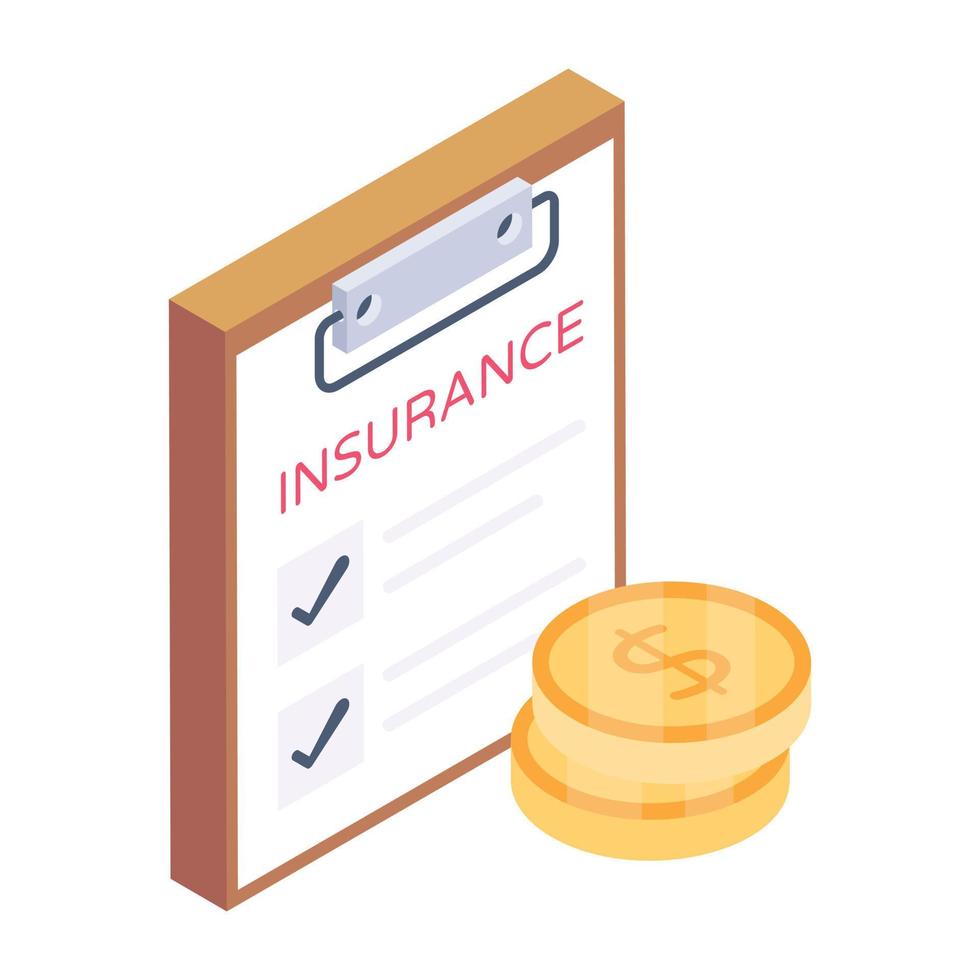 Insurance rules icon designed in isometric style vector