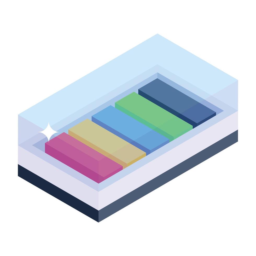 Trendy isometric icon of watercolor plate vector