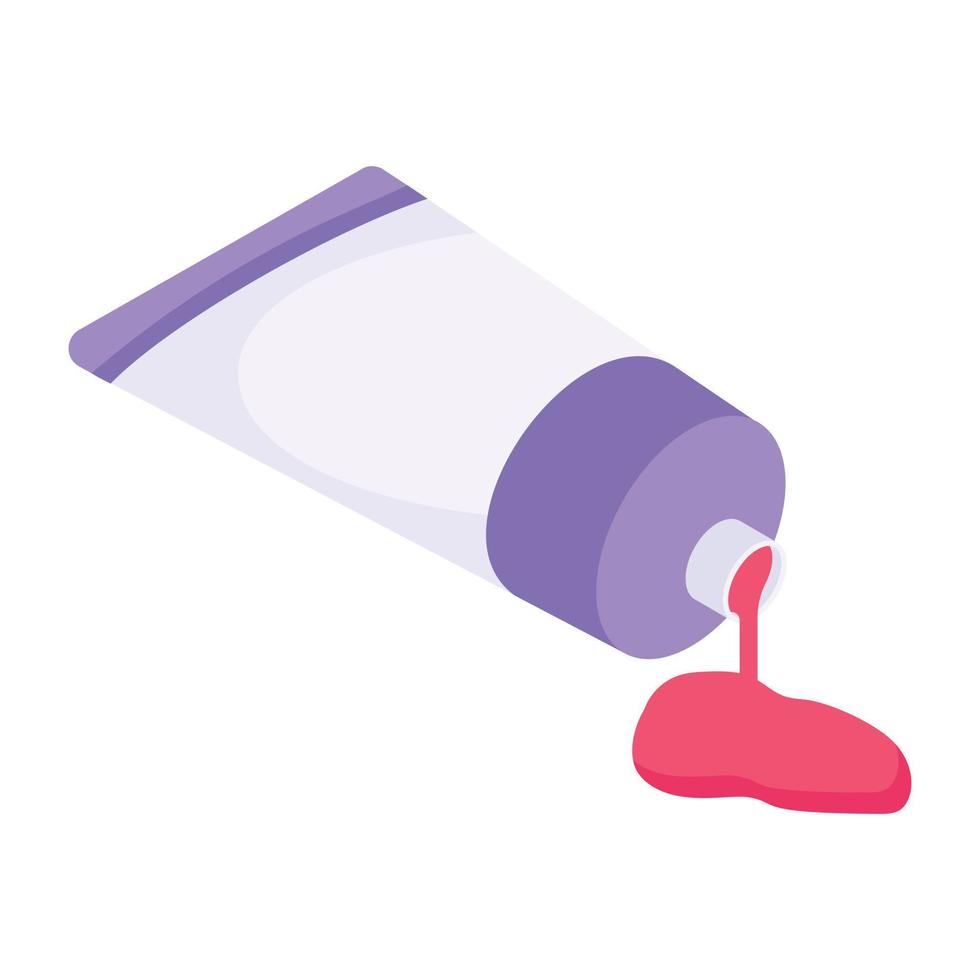 A well-designed isometric icon of paint bottle vector