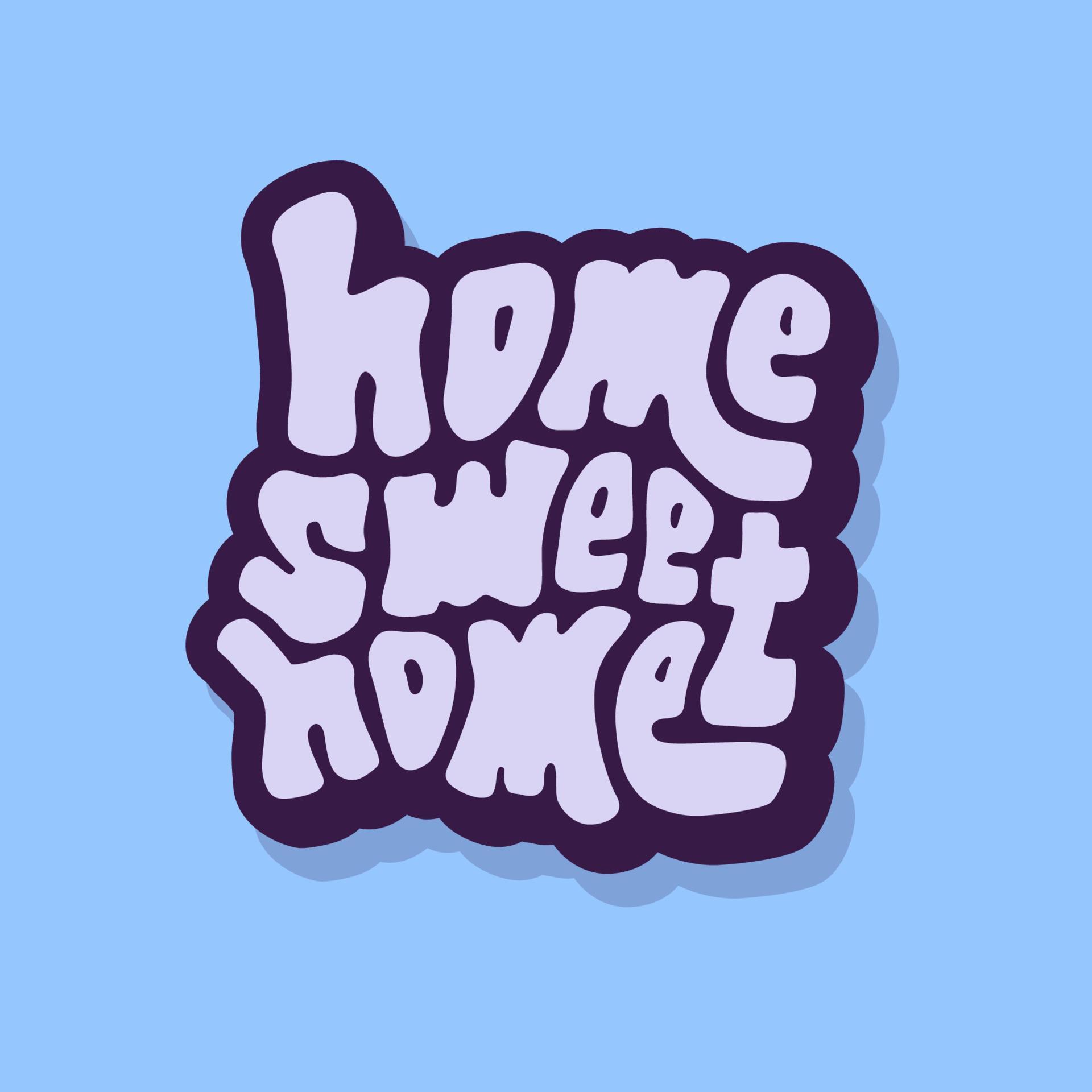 unique hand drawn vector lettering of home sweet home word about home