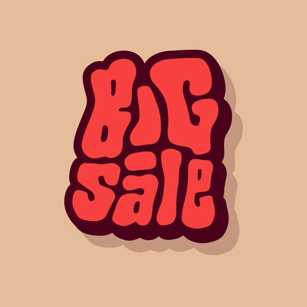 unique hand drawn vector lettering of big sale word about promotion, instructions, attention, discount. Suitable for banner, sign, retail advertising, social media, online shop, market shop, poster