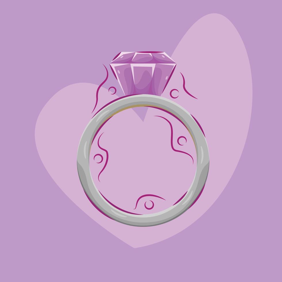 vector de anillo de diamante de elemento de boda