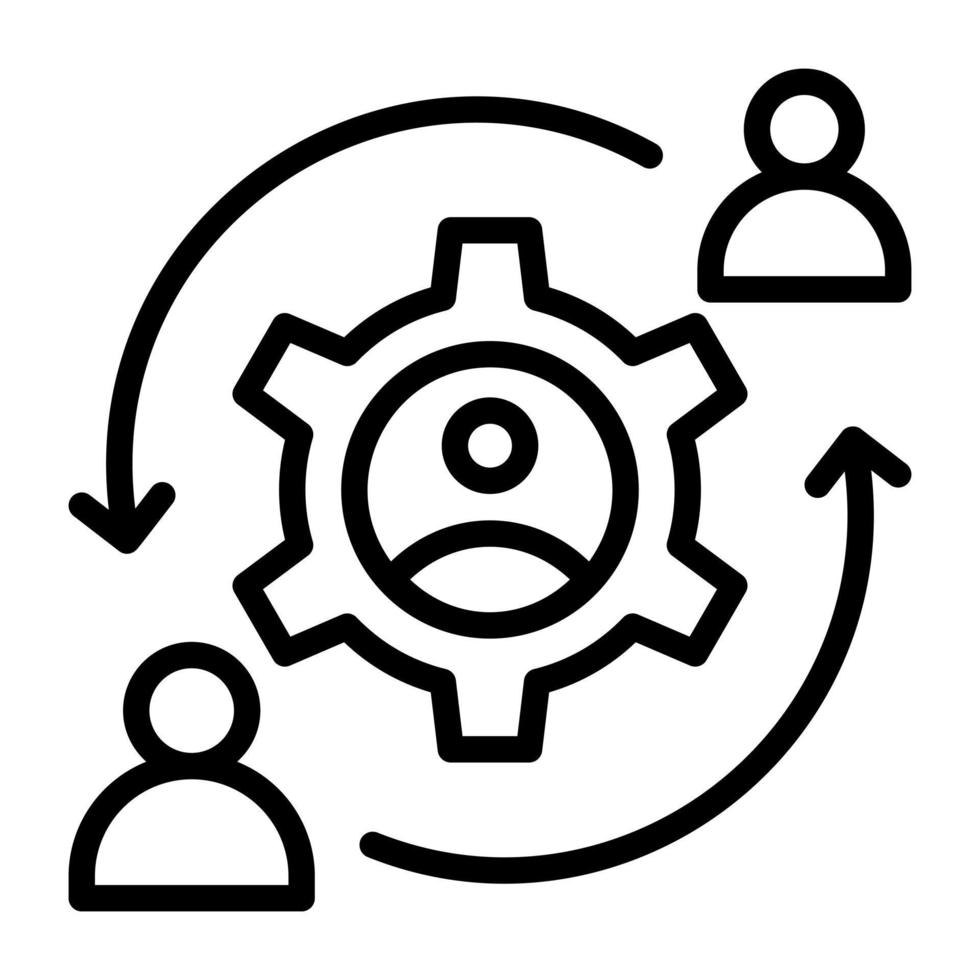 Team management linear icon with scalability vector