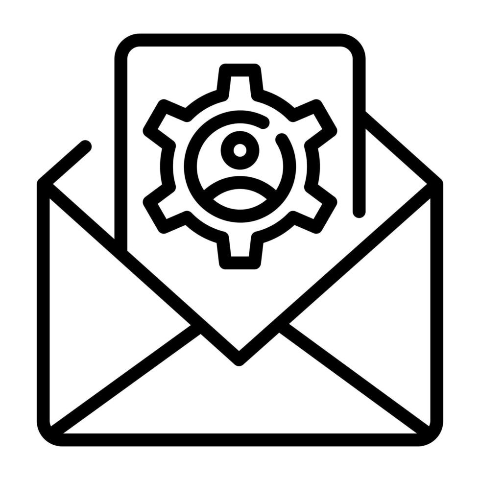 icono de configuración de correo en estilo lineal vector