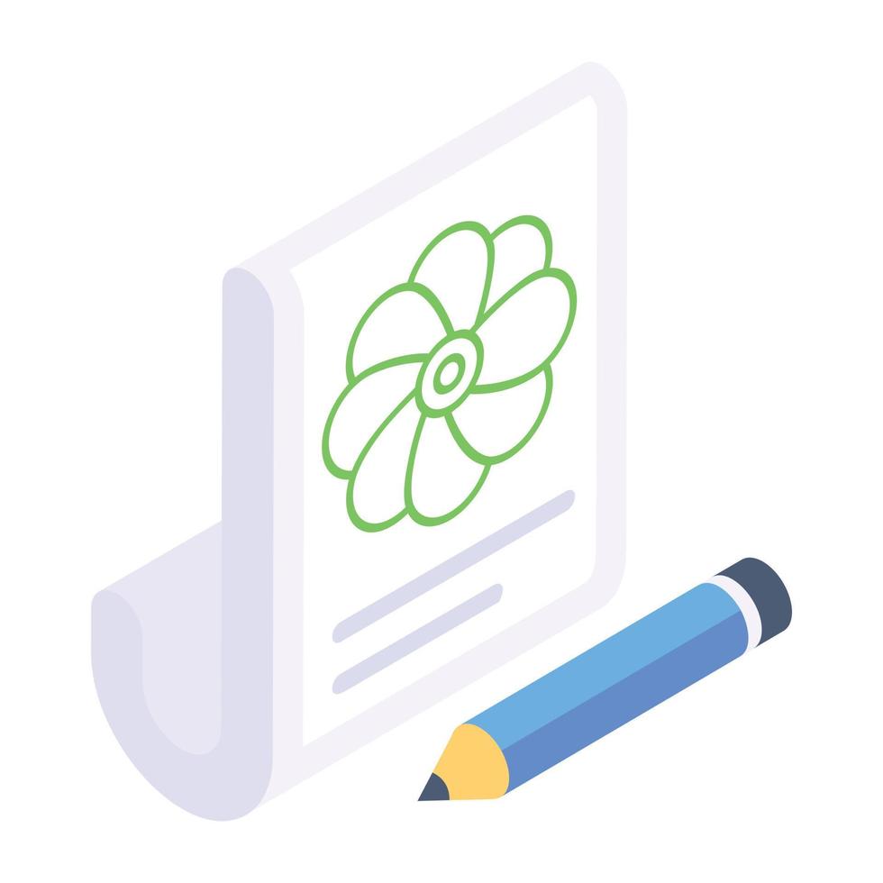 A colorful isometric icon of canvas vector