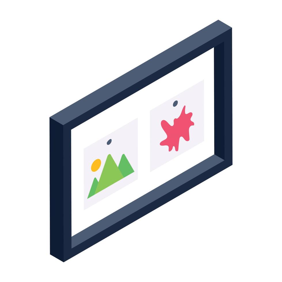 Trendy isometric icon of art gallery vector