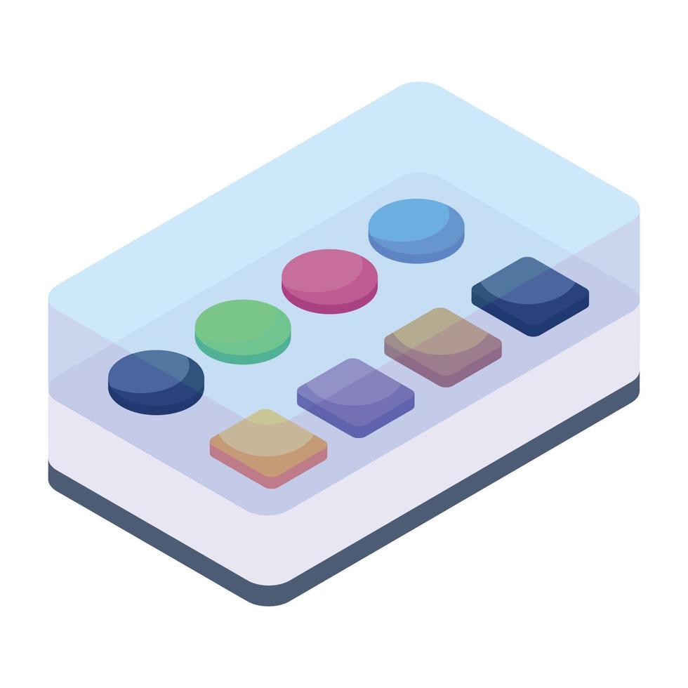 Look at this amazing watercolor box icon, isometric design vector