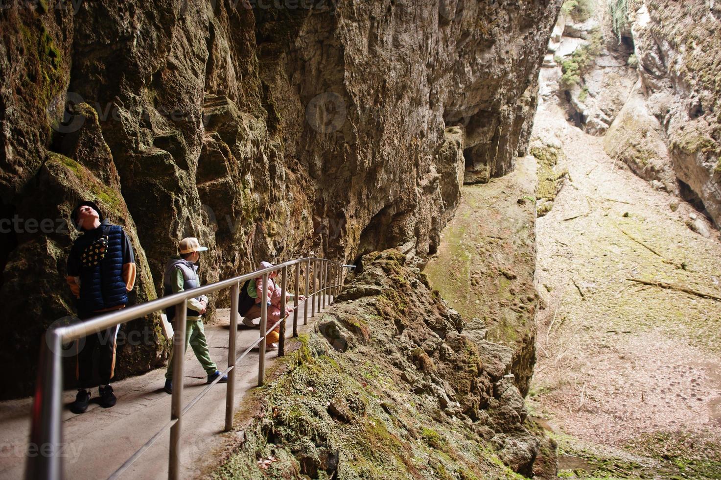 Kids at Macocha Abyss, Moravian Karst, Czech Republic. photo