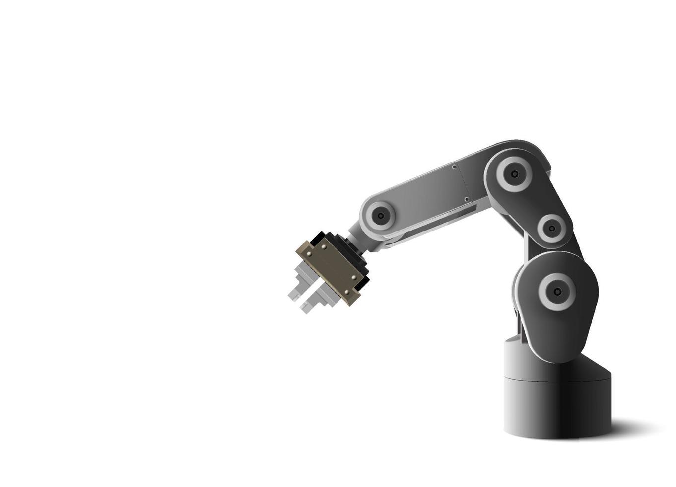 Robot arm isolated on white background. technology concept vector illustration