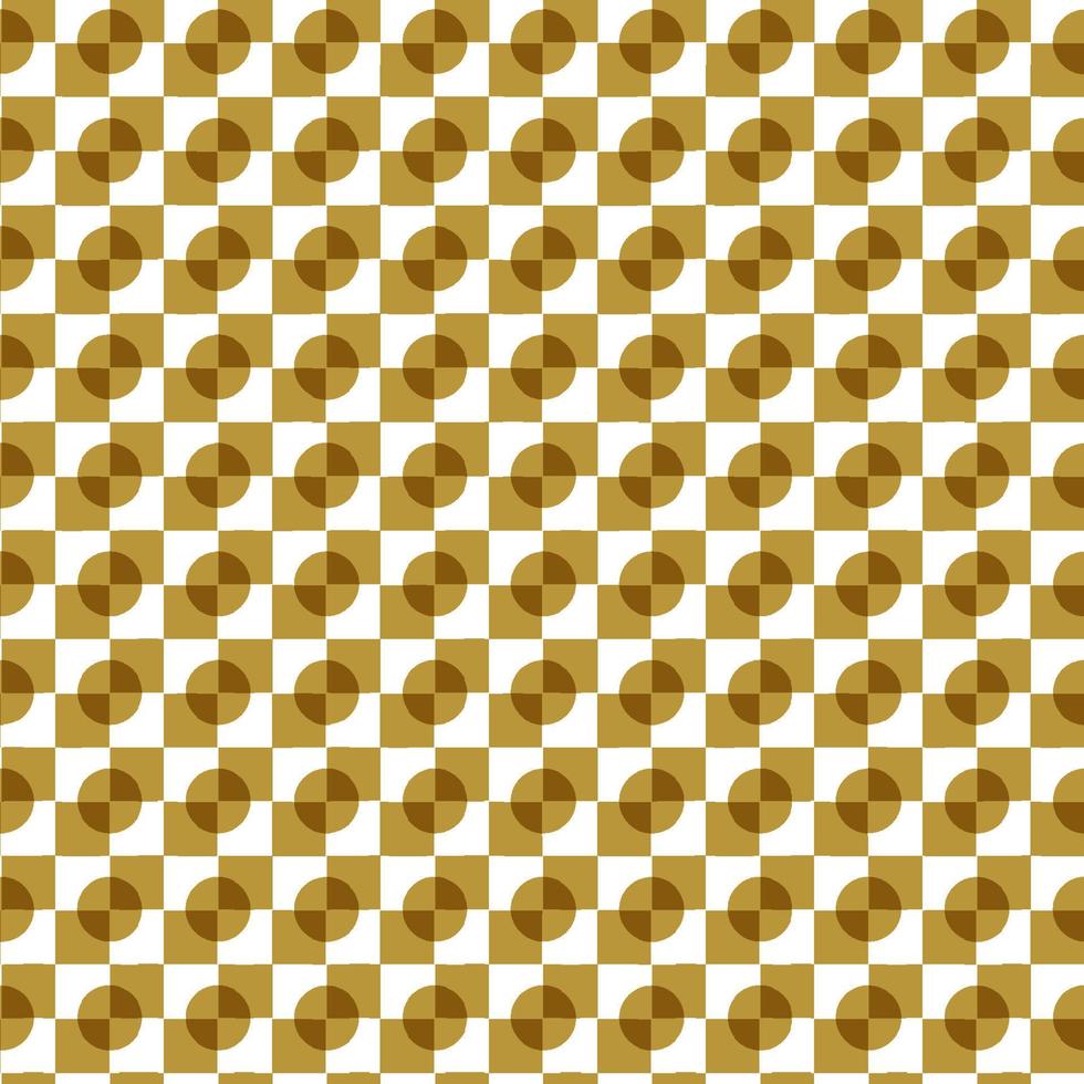 Golden circle and square multiply sign seamless background. Geometric symbol shape pattern backdrop. vector