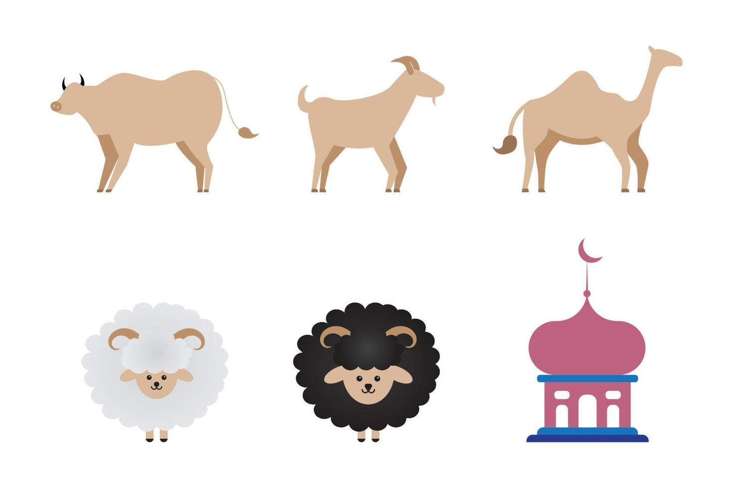 set of eid al aha elements vector