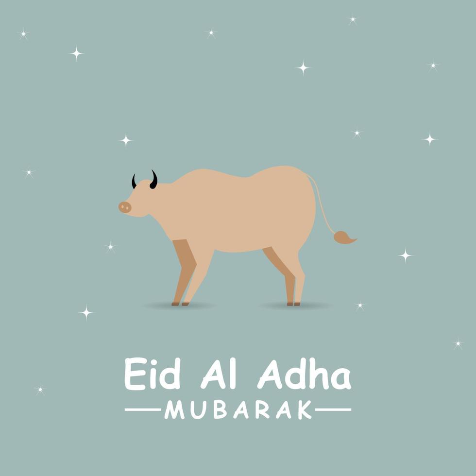 happy eid al Adha illustration with cows vector