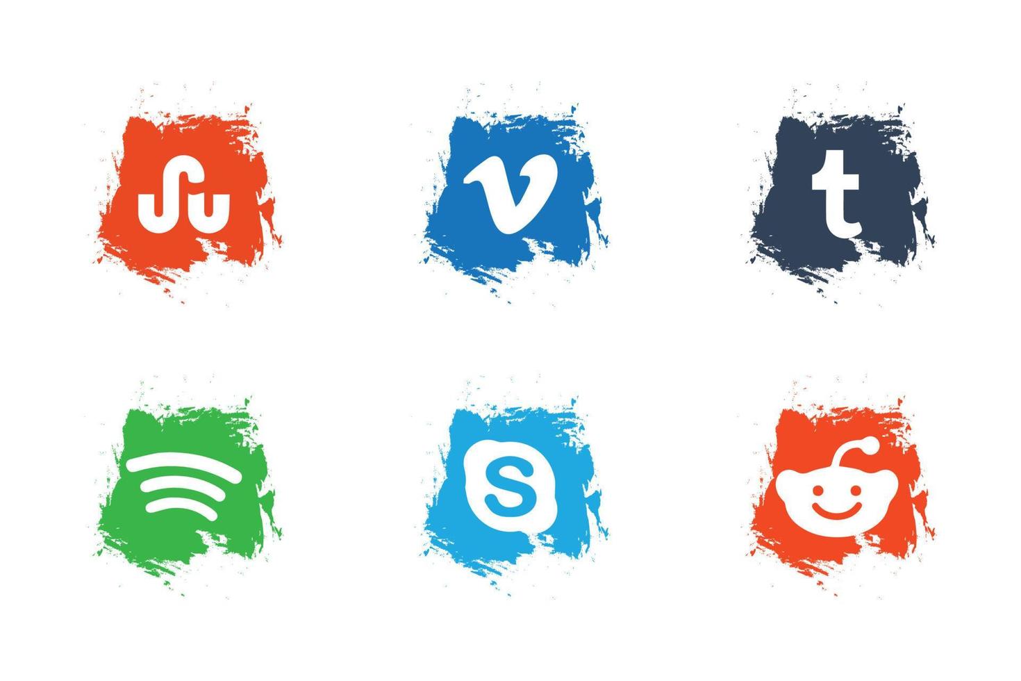 Set of most popular social media icons vector