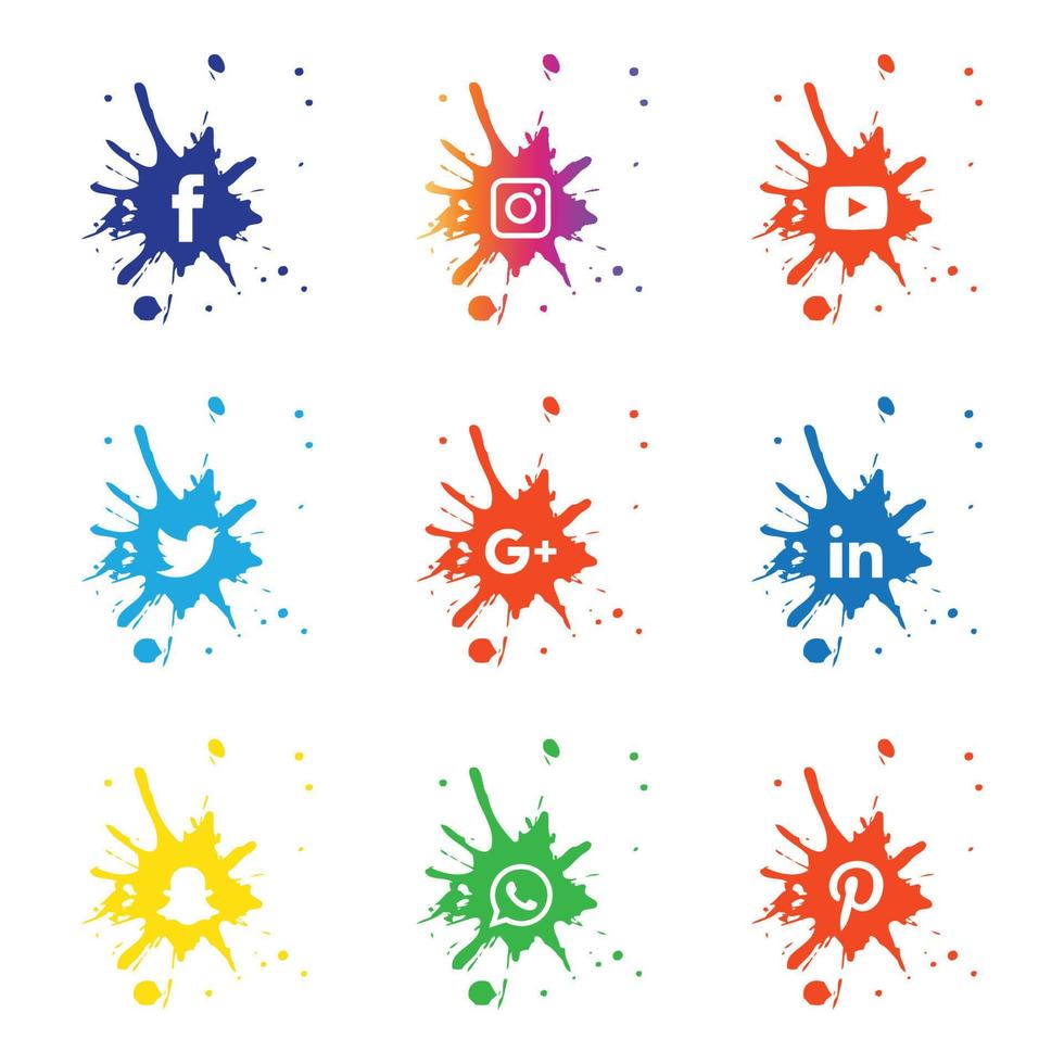 Collection of popular social media logo vector