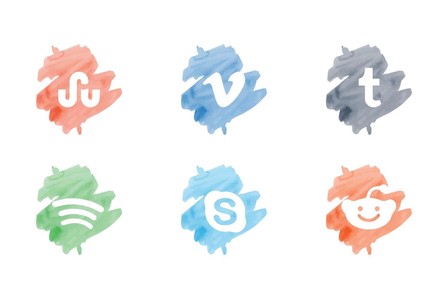 Set of most popular social media icons vector