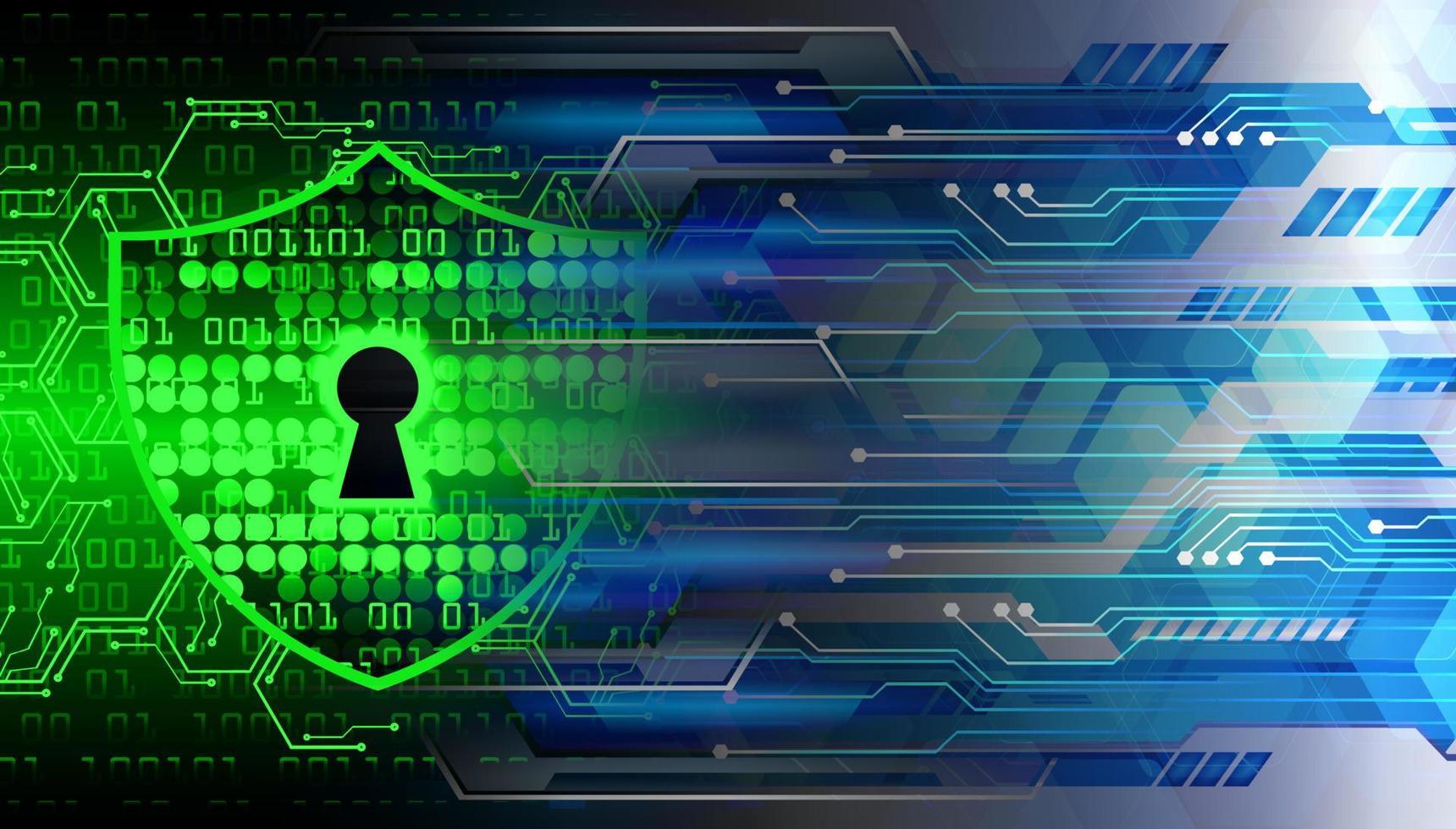 Closed Padlock on digital background, cyber security vector