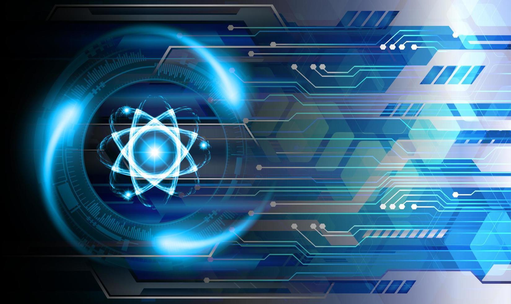 Dark Blue Shining atom scheme. illustration. Abstract Technology background for computer graphic vector