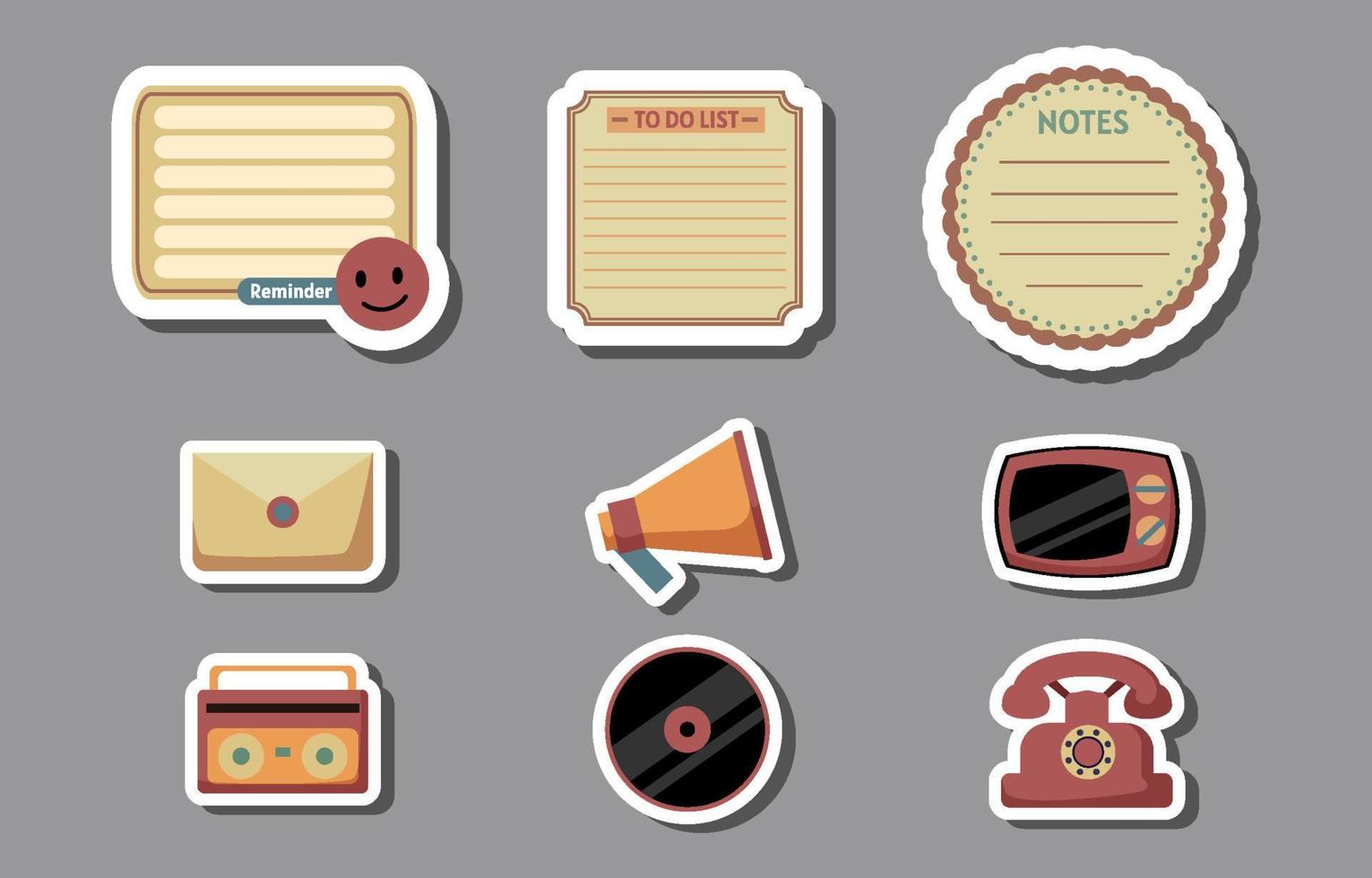 Journal Sticker Vintage Concept vector