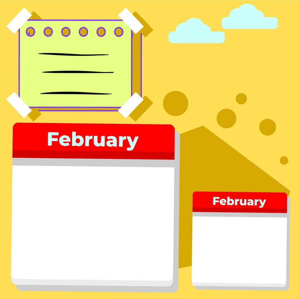 plantilla de calendario de febrero. adecuado para el contenido de las redes sociales. vector