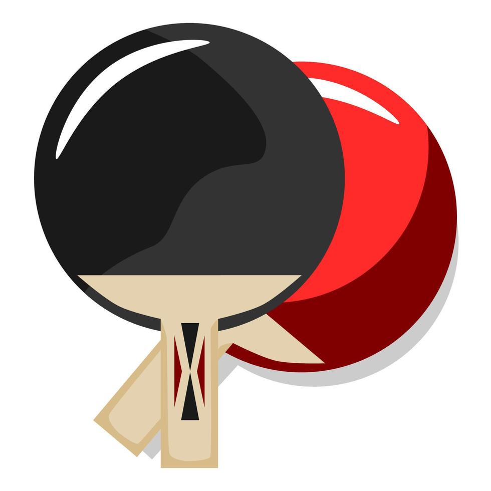 ball bat in table tennis. bat in a small ball game involving two or four players on the table. vector