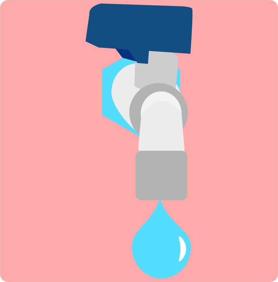 illustration of a water faucet with water drops. suitable for publication elements about hygiene and health. vector