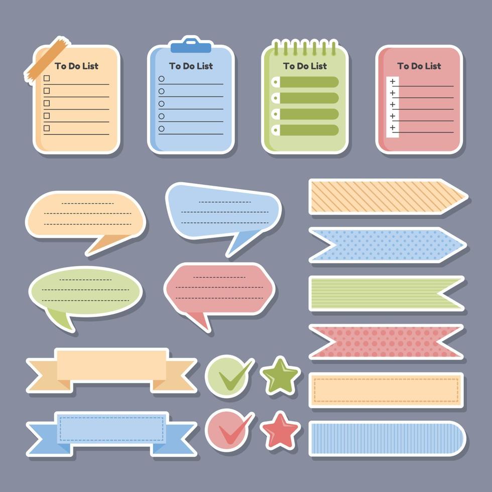 Set of Journaling Stickers vector